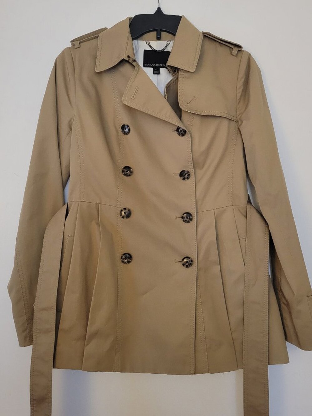 Short Peplum Trench Coat with Belt